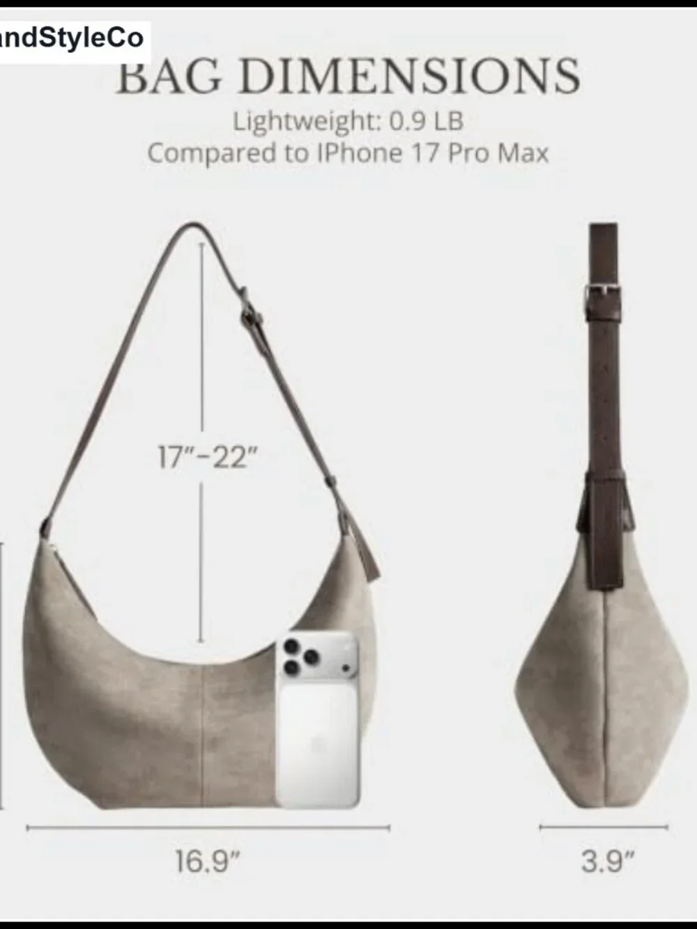 Faux Suede Crescent Crossbody Bag Hobo Shoulder Purse with Adjustable Strap
